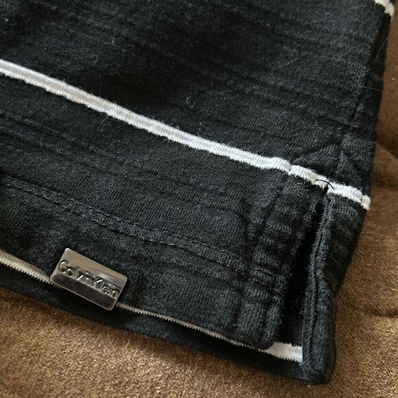 Calvin Klein Men's Black/White Striped Slim Fit Polo Shirt, Black , M. - Picture 8 of 9